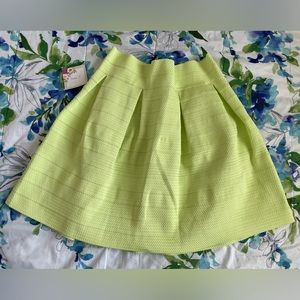 New York And Company Womens Skirt XL Lime Pull On Scuba Stretch Pleated Casual